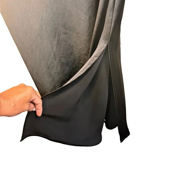 Jolie Black Satin Midi Slip Dress Side Ruching Spaghetti Straps Women’s 14 - Picture 4 of 9